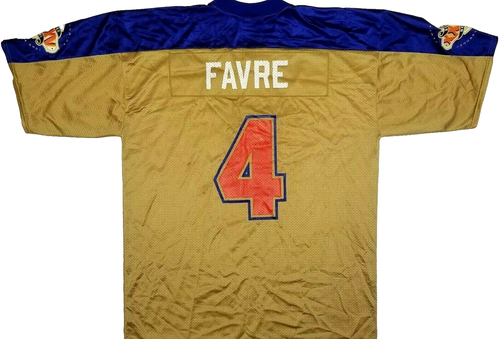 Vintage Puma Mens Large Favre 4 Green Bay Packers 2001 Super Bowl 35 Gold Jersey - Picture 6 of 8