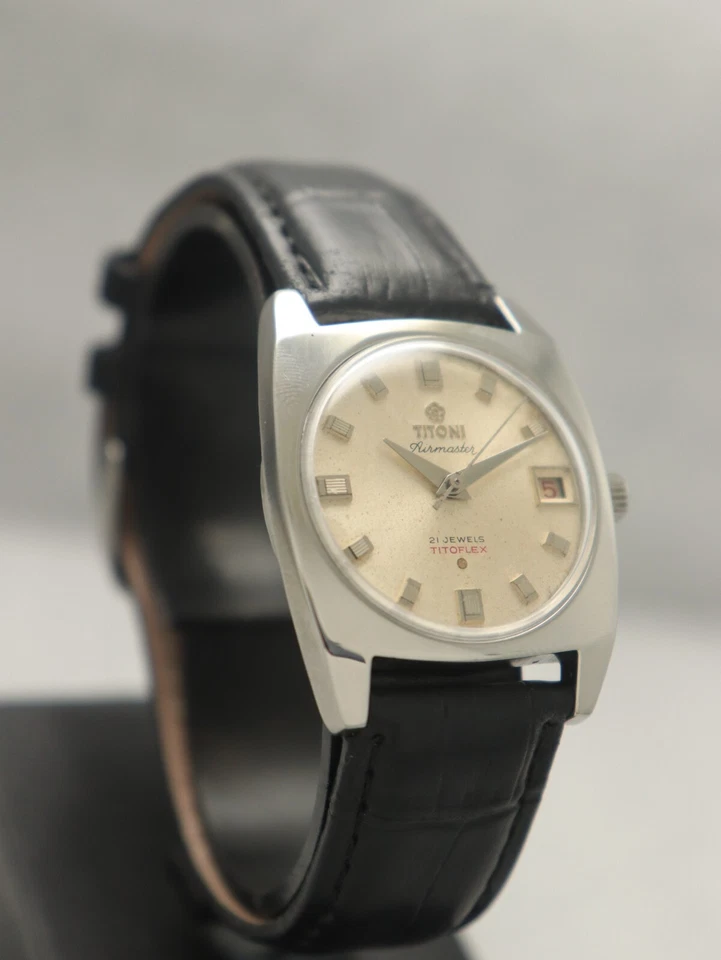 Reloj unisex mecánico usado Titoni Airmaster Titoflex cuerda manual hecho en Suiza Foto 2 de 4