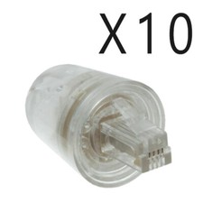 10 Pack Lot Telephone Handset Phone Coil Cord Twist Top Untangle Detangler Clear