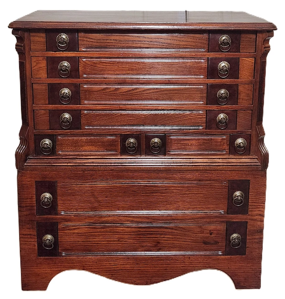 Silverware CHEST, Collectors CABINET, Spool Jewelry, Renaissance Victorian, 32"t - Image 2 of 4