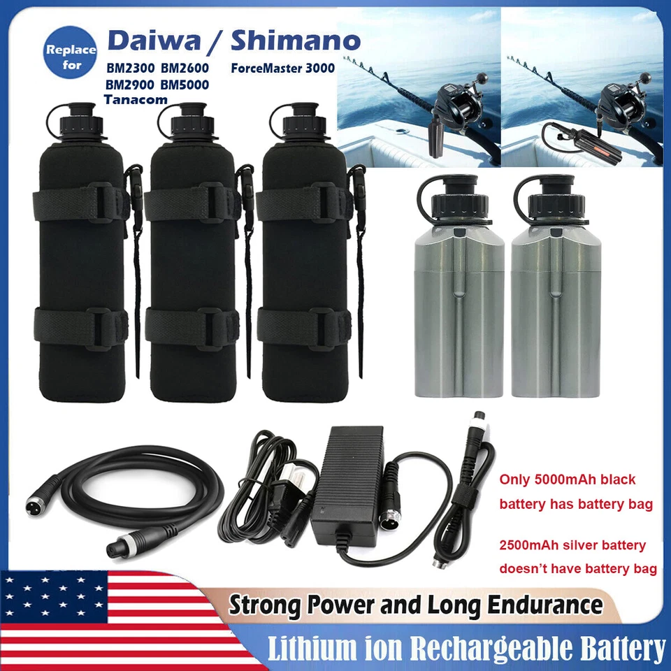 Daiwa Electric Fishing Reel Battery Tanacom 1000 750 BM2900 BM2600 5.0Ah Charger