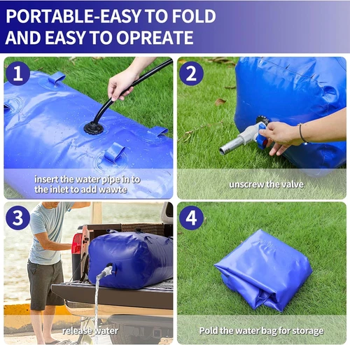 105Gal Water Bladder Storage Container,Foldable Portable Water Tank Soft Water - Picture 5 of 14