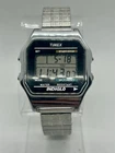 Vintage Timex Indiglo Digital Watch Stainless Stretch Bracelet Running