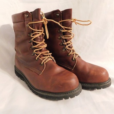 Cabelas Mens 10.5 EE Work Hunting Boot Vibram Lace Up Hunting Brown Lether Wide