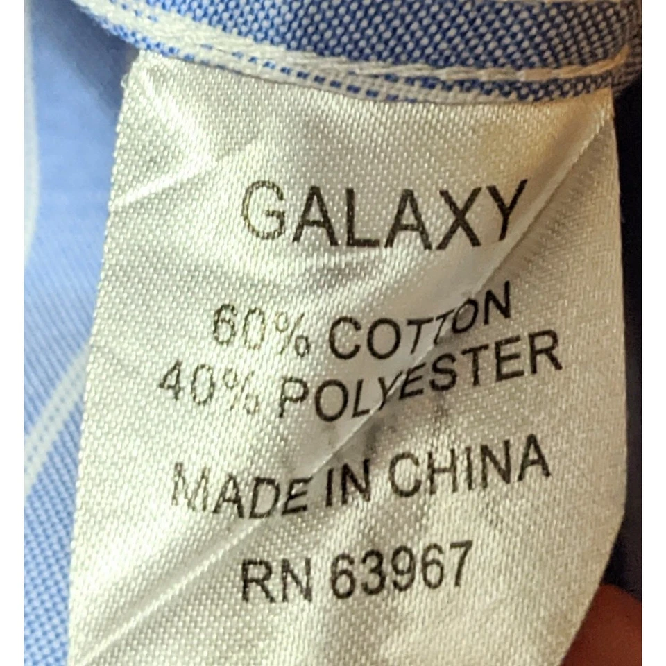 Galaxy by Harvic Mens Striped Button Down Shirt Size S Blue White Long Sleeve - Image 4 of 4