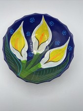 Hand Painted Glazed Terra-cotta 3-Footed Flor...