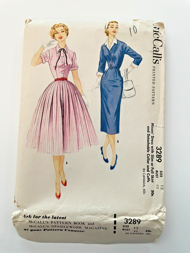 1955 Vintage McCall's Sewing Pattern #3289 (Rare - Size 12; Bust 32) | eBay