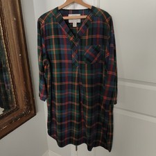 Vintage VICTORIA'S SECRET M Authentic Country Cottons Flannel Plaid Nightgown