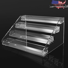4 Tier Acrylic Display Stand Riser Perfume Makeup Organizer Durable Clear Shelf