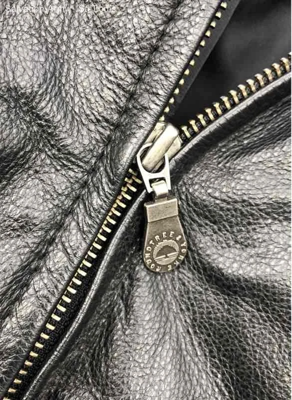 Roundtree & Yorke Mens Black Leather Full-Zip Bomber Jacket Size Medium - Image 3 of 4