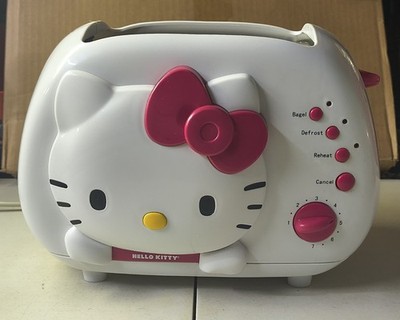 Hello Kitty 2-Slice Wide Slot Toaster KT5211 Bread/Bagel White Pink Sanrio 2011