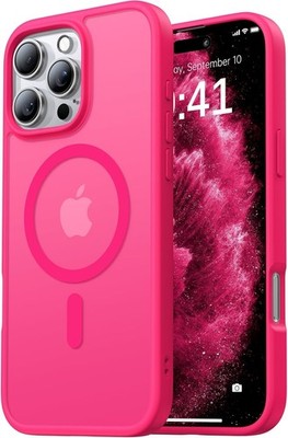 Aulofe Magnetic Shockproof for iPhone 16 Pro Max Case (Hot Pink)