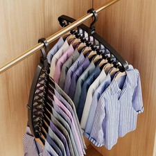 Clothes Hanger 9 holes multi Layer Closet Space Saver Foldable Organizer UK
