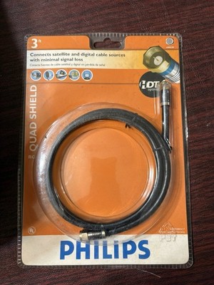 Philips 3ft RG6 Quad-shield coaxial cable. SDW5202M/17