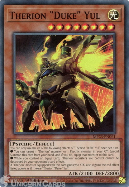 MP23-EN061 Therion Duke Yul :: Super Rare 1st Edition YuGiOh Card