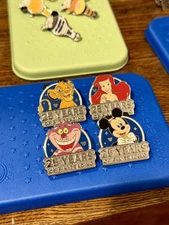 2025 Hidden Mickey WDW 25 years of Pin Trading Set of 4 Pins Wave A