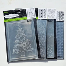 Darice Embossing Essentials Folders Paper Craft Lot Of 4 New  Lot J XMAS Tree