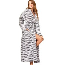 RONGTAI Ladies Long Fleece Bathrobe