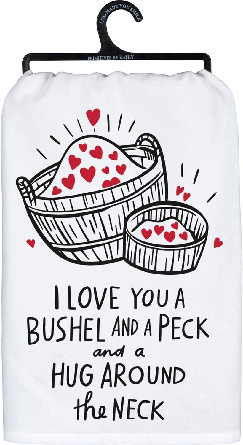 Primitives By Kathy Love You Bushel And A Peck Kitchen Dish Towel 28 x 28 2090₽