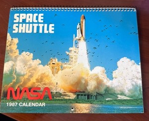 NASA Space Shuttle Collection Calendar  1987 Vintage Apollo Anniversary Spiral