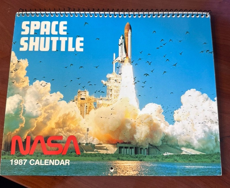 NASA Space Shuttle Collection Calendar  1987 Vintage Apollo Anniversary Spiral