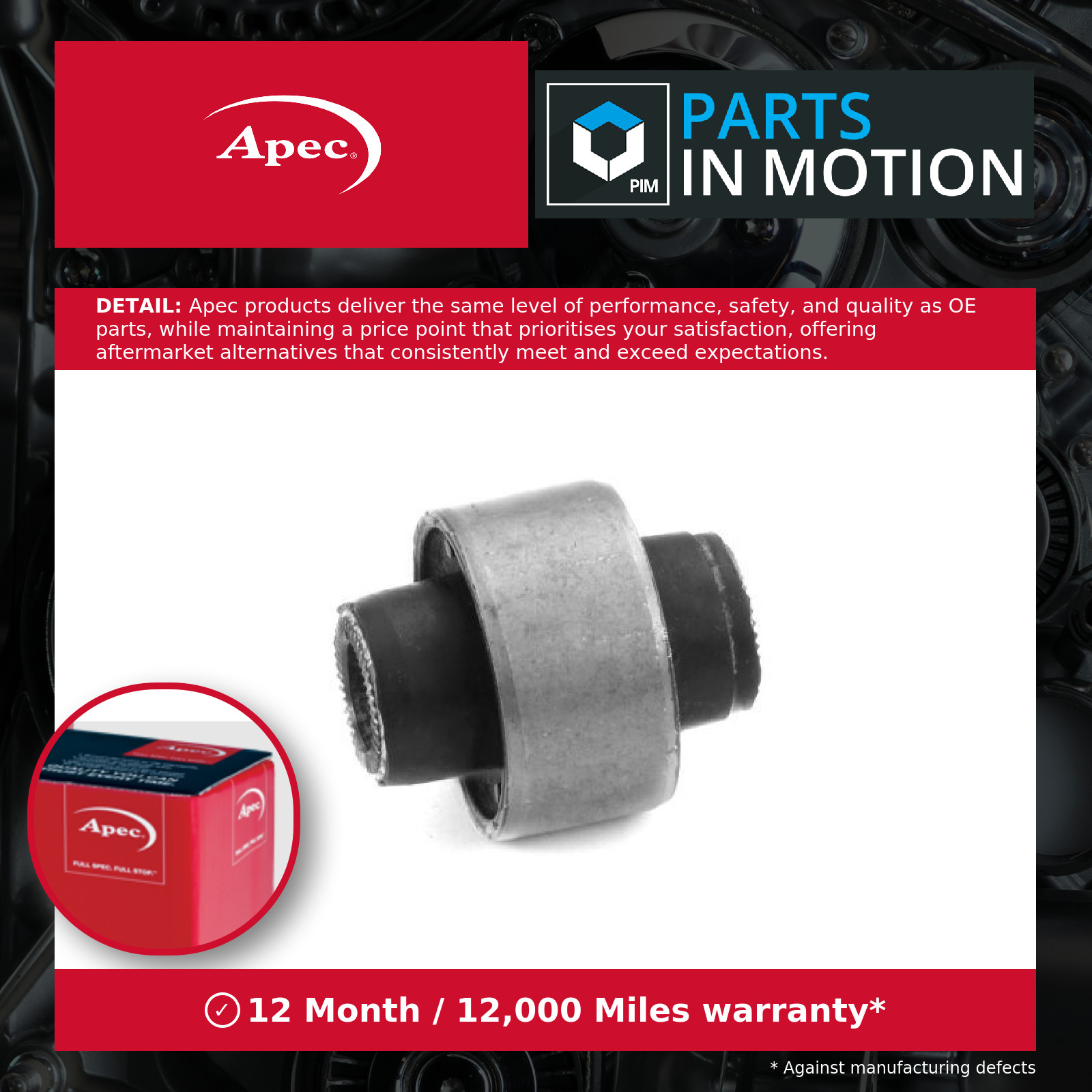 Wishbone / Control / Trailing Arm Bush Front Left or Right AST8441 Apec Mounting