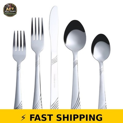 Mainstays 49 Piece Stainless Steel Flatware Set with Tray - Service for 8