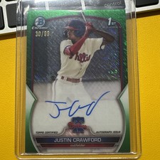 2023 Bowman - Chrome Prospect Autographs Justin Crawford #CPA-JC Green...