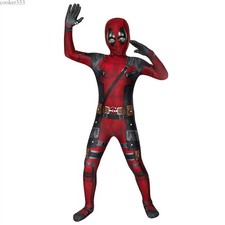 Kids Boy Deadpool Costume Superhero Bodysuit Halloween Cosplay Christmas Gift US