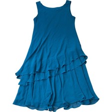 Gina Bacconi Women's Teal Sleeveless Dress Size Elegant Layered Design Size 18