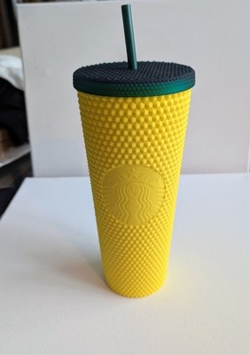 Starbucks Hawaii Collection, Studfed Pineapple Yellow and Green Plastic 24oz 9''