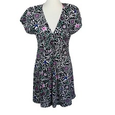 Marine Layer Dress Womens Small Black Floral Hemp Coastal Beach Summer Spring
