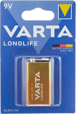 VARTA 10510122 - Longlife 9V Block 6LR61 Batterie Alkaline E-Block Batterien, Ka