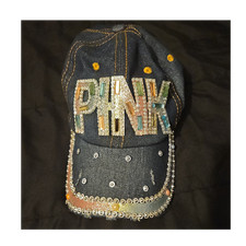 Blue Adjustable woMen's Baseball Cap, Logo Theme, Solid Pattern, One Size
