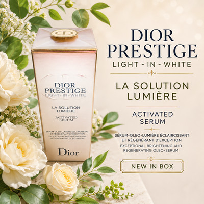 DIOR PRESTIGE LIGHT-IN-WHITE LA SOLUTION LUMIERE ACTIVATED SERUM 1OZ SEALEDinBOX