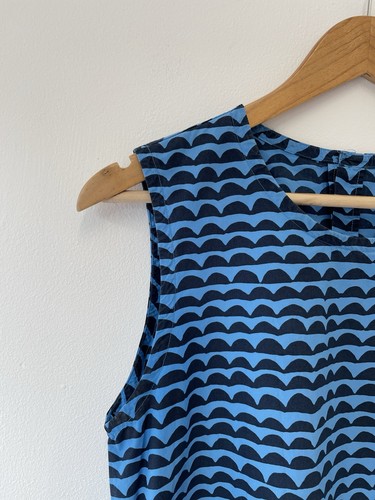 Marimekko X Uniqlo Womens Dress Size Small Blue & Navy Geometric Sleeveless - Picture 3 of 8
