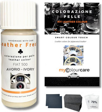 Kit Ritocco Volante Compatibile Con Fiat 500 Bianco Avorio Pelle Similpelle Ripr