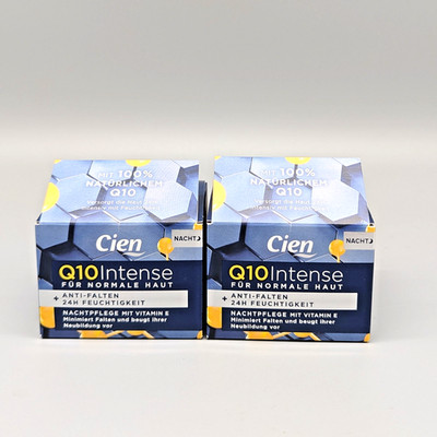 2x Cien Q10 Intense Nachtcreme Nachtpflege Anti-Falten Normale Haut 2x50ml