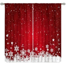 Christmas Curtains, Red White 21"W x 44.5"L Pack of 2 , Christmas-4