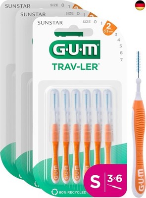 GUM TRAV-LER Interdentalbürsten | für gründliche Reinigung zwischen den Zähnen |