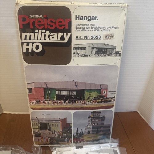 Kit Hangar Militar Preiser 2623 De Colección Escala HO Sin Construir Caja Abierta Completo Difícil de Encontrar | Condition: New
