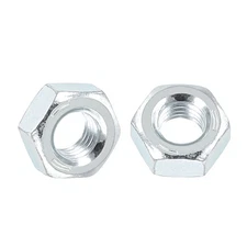 100pcs Hex Nuts - [1/4"-28] Carbon Steel Grade 8 Hardware Nuts, Blue-white