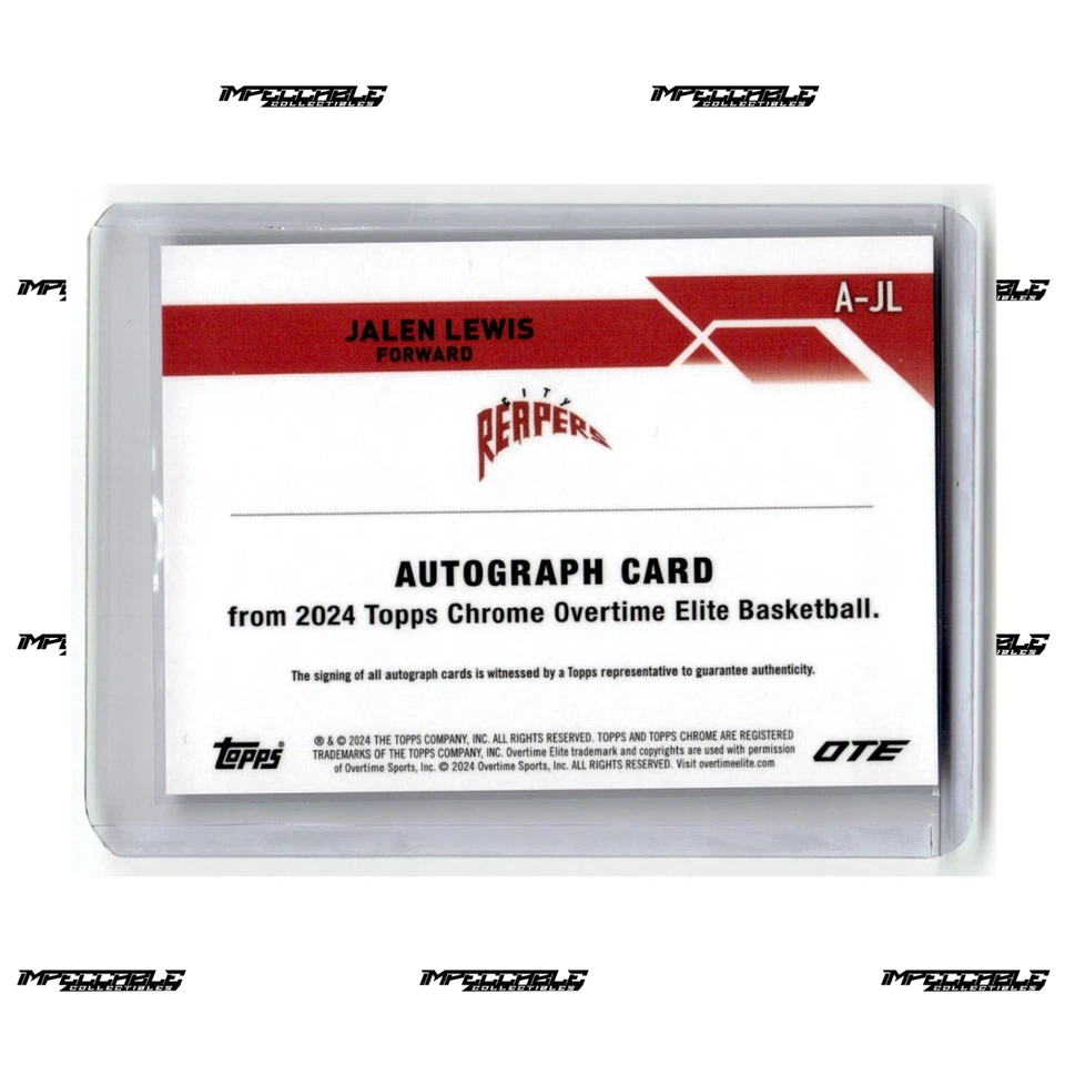 2023-24 Topps Chrome OTE - #A-JL Jalen Lewis Rookie Auto REFRACTOR - Image 2 of 2