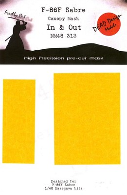 Dead Design 1/48 F-86F SABRE IN & OUT CANOPY PAINT MASK Hasegawa