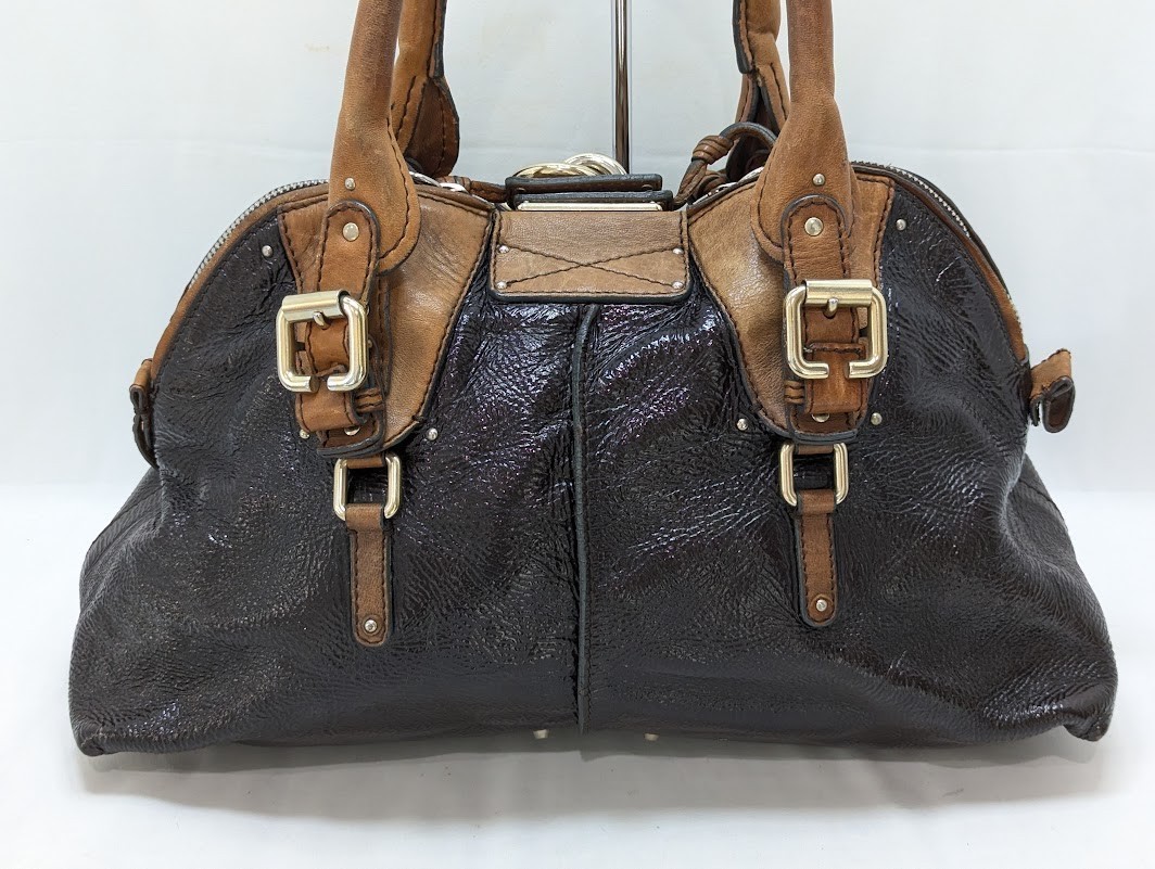 Chloe Paddington Leather Padlock Key Tote Bag Dark Brown Authentic RARE image 5