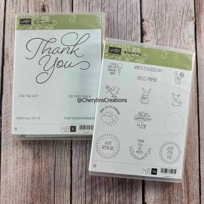 A GOOD DAY & SO VERY MUCH Stampin Up Stamp Set Bundle BUNNY THANK YOU FOR GIFT