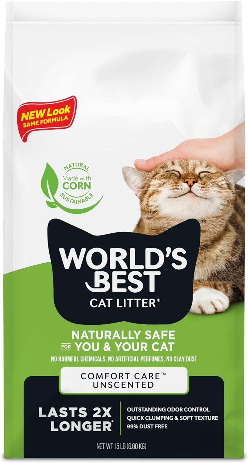World&rsquo;s Best Cat Litter Comfort Care Unscented 15lb | Flus