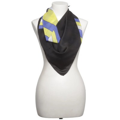 ACM, Sommerschal, Damen, Polyester, Schwarz/Blau/Gelb/Weiß, Streifen, 80 cm #sfR