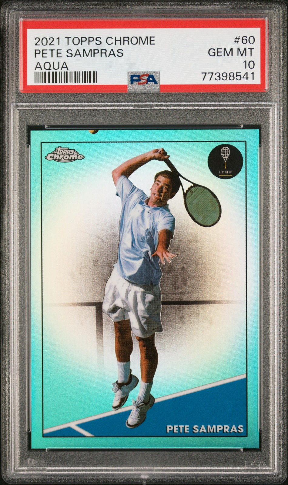 Pete Sampras #60 Tennis Cards 2021 Topps Chrome trading card — raw and PSA graded price guide