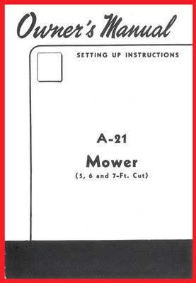 McCormick Farmall A-21 Super A 100 130 140 Rear Sickle Bar Mower IH Manual 5 6 7